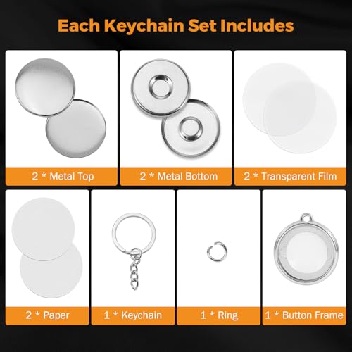 50 Sets of Metallic Buttons for 25mm Button Makers