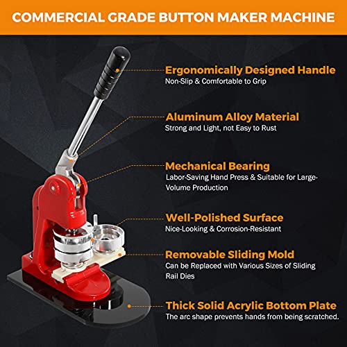 BEAMNOVA 58mm Button Badge Maker Bundle + 1500 Parts & Cutter