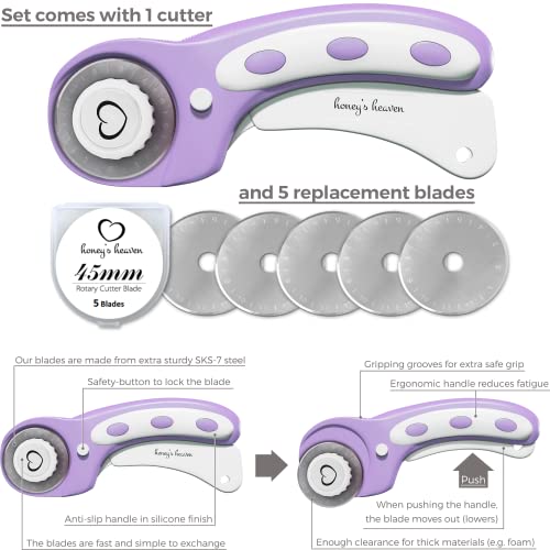 Quilting and Crafting Rotary Cutter Set with Blades, Mat, and Clips