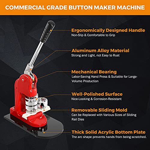 BEAMNOVA 37mm Button Maker Kit with 1000 Supplies