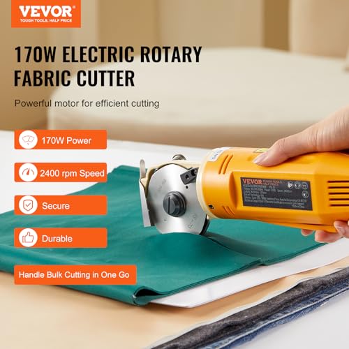 170W Electric Rotary Cutter for Multi-Layer Fabric - 1 Cut Thickness