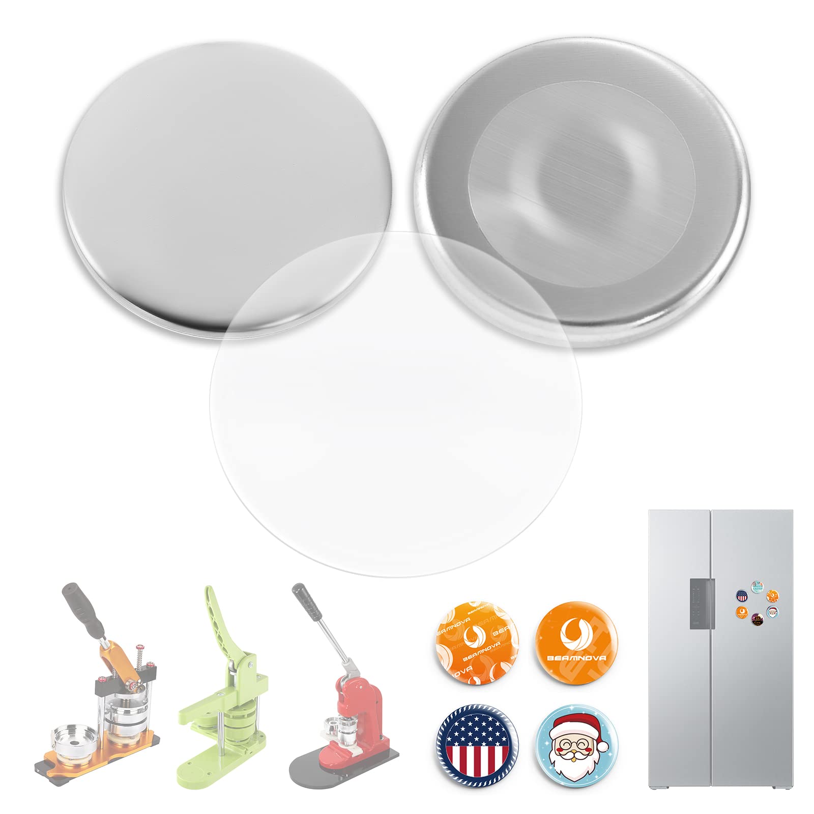 58mm Metal Button Parts for Button Maker Machine (100 Sets)