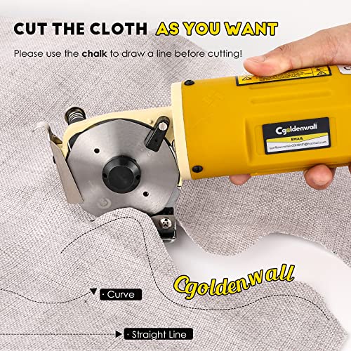 CGOLDENWALL Electric Fabric Cutter for Cloth, Leather & Carpet - 1 Thickness, Replacement Blades & Sharpening Stones, 11