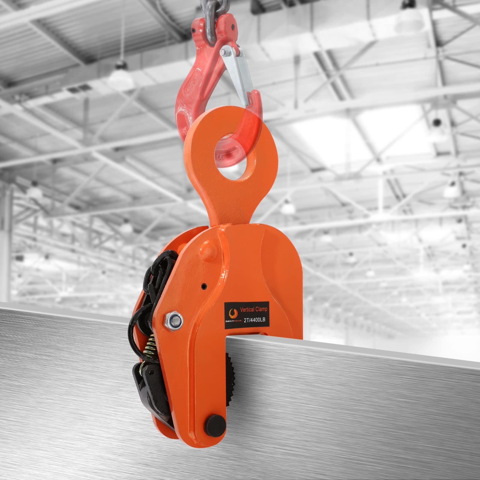 2 Ton Heavy Duty Vertical Plate Lifting Clamp - Orange